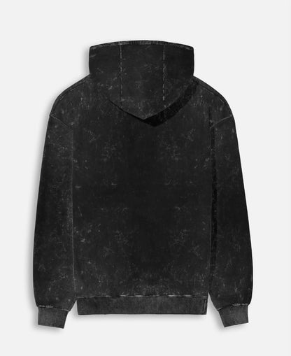 YUNGLAD Black Acid Wash Hoodie
