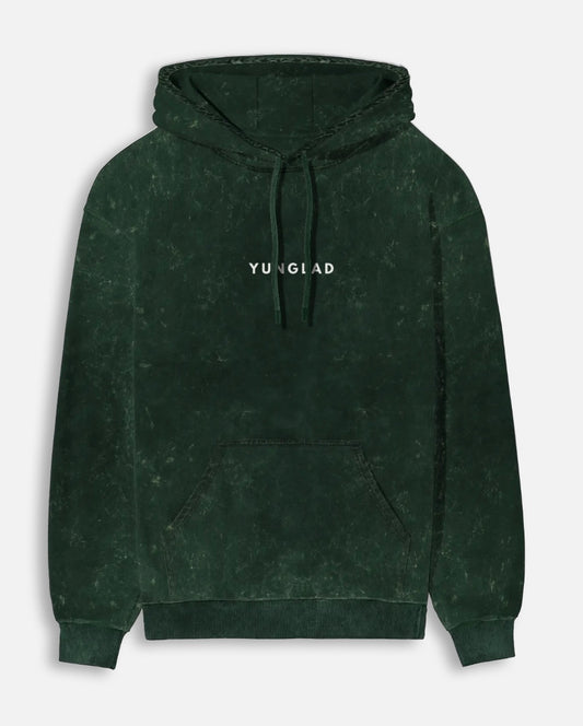 Yunglad Green Acid Wash Hoodie