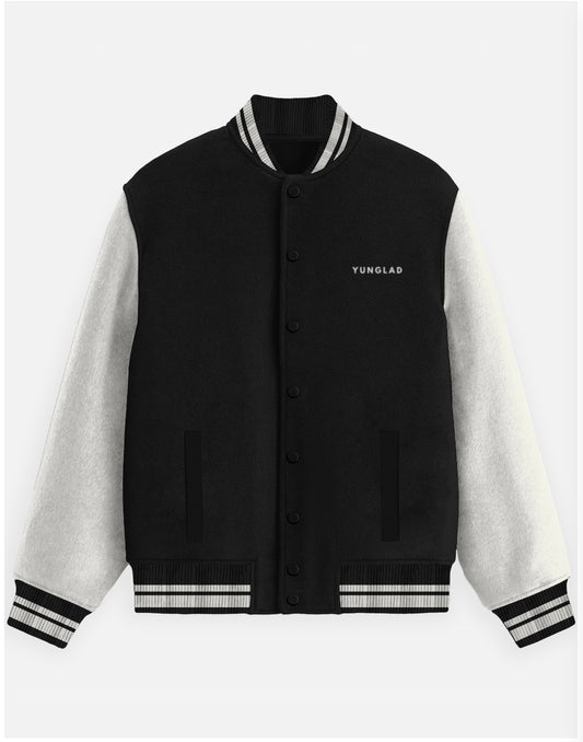 YUNGLAD Black & White Classic Varsity Jacket