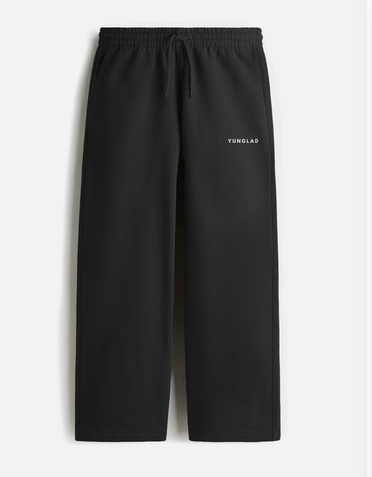 YUNGLAD "Classic" Black Baggy Wide-Leg Sweatpants