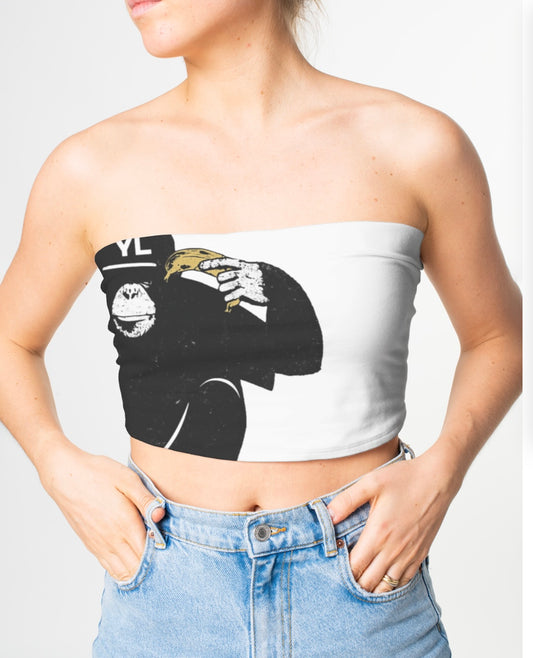 Women's Graphic Print Strapless Crop Tube Top