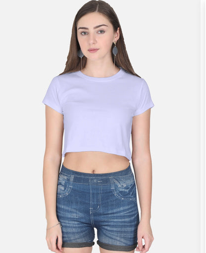 Purple Cotton Crop Top
