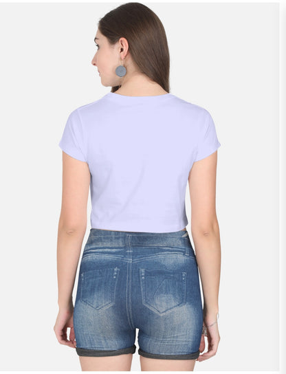 Purple Cotton Crop Top